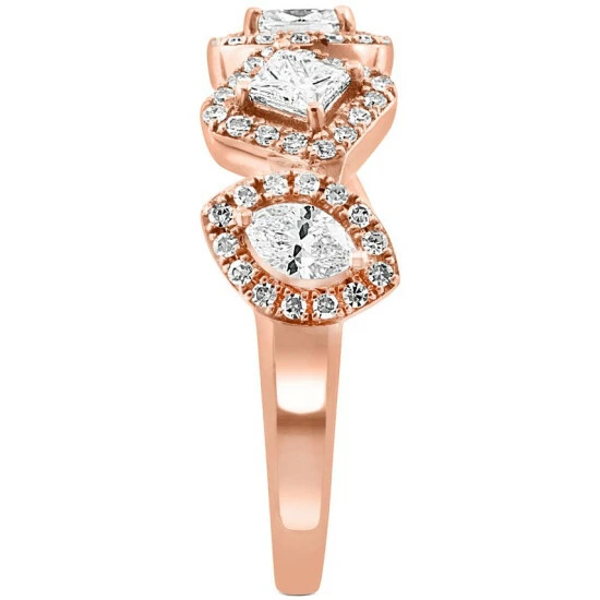 Flash Sale ❤️ EFFY Collection EFFY® Diamond Multi-Cut Halo Ring (7/8 Ct. T.w.) In 14k Rose Gold 🥰 - Image 4