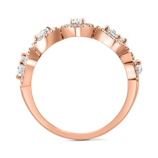 Flash Sale ❤️ EFFY Collection EFFY® Diamond Multi-Cut Halo Ring (7/8 Ct. T.w.) In 14k Rose Gold 🥰 - Image 5