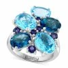 Cheapest 😀 EFFY Collection EFFY® Multi-Gemstone Cluster Ring (12 Ct. T.w.) In Sterling Silver Multi Topaz ⭐