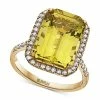 Best deal 💯 EFFY Collection EFFY® Lemon Quartz (7-5/8 Ct. T.w.) & Diamond (3/8 Ct. T.w.) Halo Ring In 14k Gold ⌛