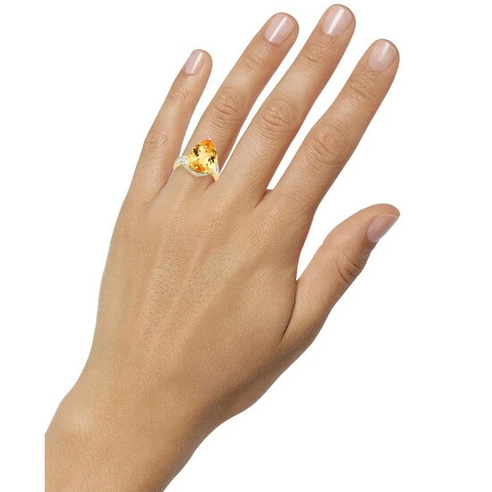 Cheap 🧨 EFFY Collection EFFY® Citrine (6-7/8 Ct. T.w.) & Diamond (3/8 Ct. T.w.) Statement Ring In 14k Gold ❤️ - Image 2