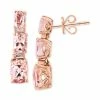 Coupon ⌛ EFFY Collection EFFY® Morganite (3-5/8 Ct. T.w.) & Diamond (1/10 Ct. T.w.) Graduated Drop Earrings In 14k Rose Gold ✨