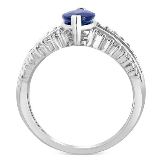 Best reviews of 😍 EFFY Collection EFFY® Sapphire (2-3/8 Ct. T.w.) & Diamond (1/2 Ct. T.w.) Marquise Statement Ring In 14k White Gold 🔥 - Image 4